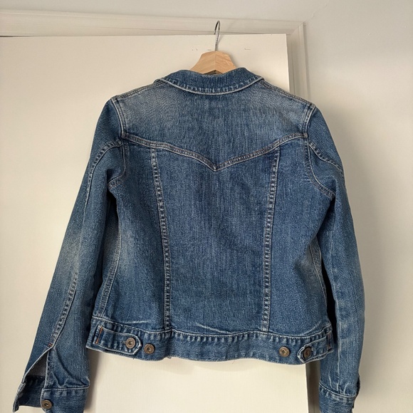 Gap Distressed Denim Jean Jacket Women’s Small - Picture 2 of 3
